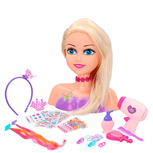 ColorBaby - Busto peluquería Sparkle Girl, 80 piezas (44504) , color/modelos surtido