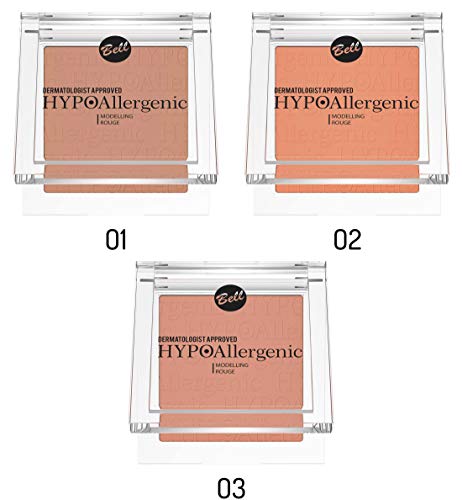 Colorete de maquillaje Bell, hipoalergénico, n.º 01. Dermatológicamente testado.