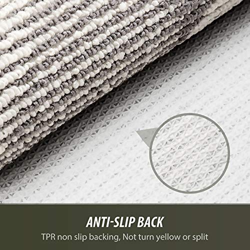 Color&Geometry Felpudo de Entrada, Alfombrilla Antideslizante, Alfombra Exterior, Lavable a Máquina para Interior, Exterior, Patio, Cocina, Pasillo, Puerta Trasera Delantera, 80 x 120 cm, Gris