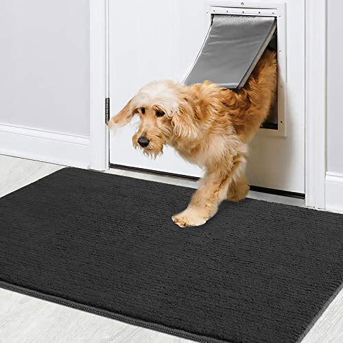Color&Geometry Felpudo de Entrada, Interior Alfombra Alfombrilla Antideslizante, Tapete para Puerta Lavable a Máquina, Absorbente para Pasillo, Cocina, Jardín, 50 x 80 cm, Negro