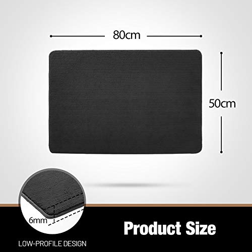 Color&Geometry Felpudo de Entrada, Interior Alfombra Alfombrilla Antideslizante, Tapete para Puerta Lavable a Máquina, Absorbente para Pasillo, Cocina, Jardín, 50 x 80 cm, Negro