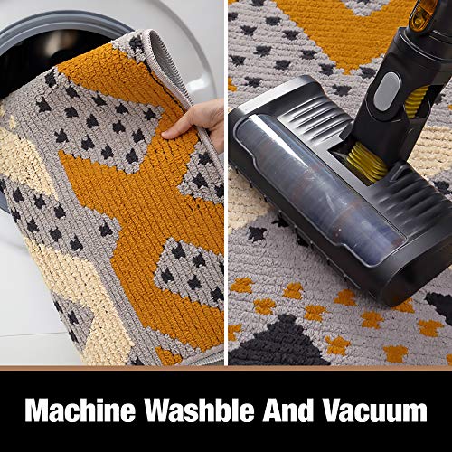 Color&Geometry Felpudo de Entrada, Interior Alfombra Antideslizante, Tapete para Puerta Lavable a Máquina, Absorbente para Pasillo, Cocina, Jardín, 80 x 100 cm, Marrón