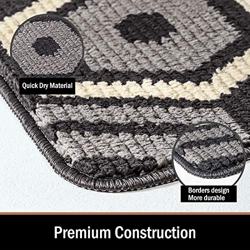 Color&Geometry Felpudo de Entrada, Interior Alfombra Antideslizante, Tapete para Puerta Lavable a Máquina, Absorbente para Pasillo, Cocina, Jardín, 90 x 150 cm, Negro