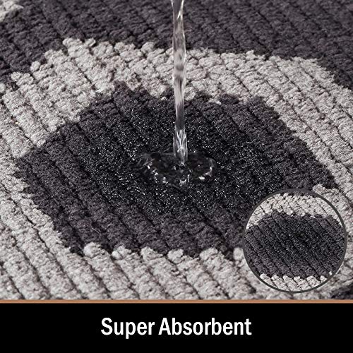 Color&Geometry Felpudo de Entrada, Interior Alfombra Antideslizante, Tapete para Puerta Lavable a Máquina, Absorbente para Pasillo, Cocina, Jardín, 90 x 150 cm, Negro