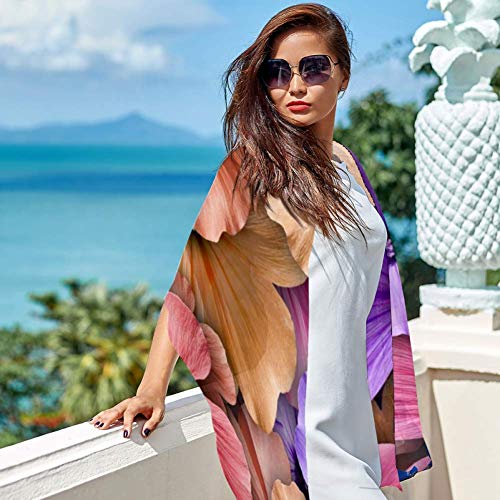 Coloridas Flores de Geranio Bufanda Bufandas Infinity Lightweight Long Sheer Wrap Shawl for Women