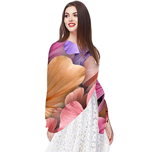 Coloridas Flores de Geranio Bufanda Bufandas Infinity Lightweight Long Sheer Wrap Shawl for Women
