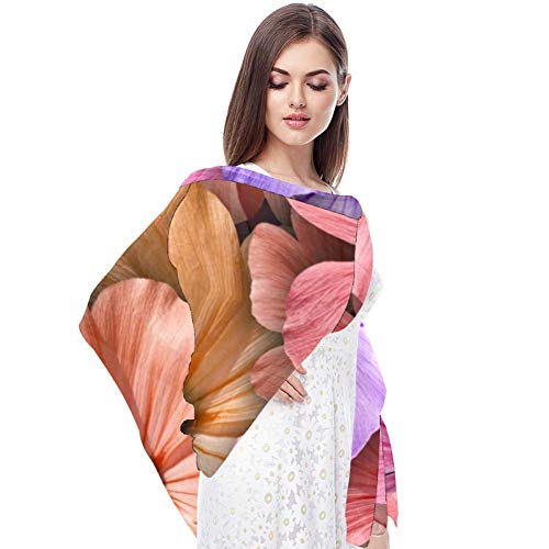 Coloridas Flores de Geranio Bufanda Bufandas Infinity Lightweight Long Sheer Wrap Shawl for Women