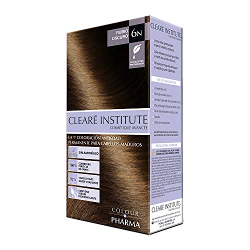 Colour Pharma - Tinte Sin PPD ni Amoniaco, Coloración Antiedad en Crema, Cabello Maduro, 6N.- Rubio Oscuro, 100% Cobertura de Canas Rebeldes, Con Serum Redensificante, T. Dermatológicamente - 180ml