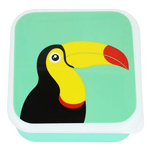 com-four® 4x fiambrera para llevar - fiambrera colorida para niños con motivos de animales geniales (04 piezas - mezclar)