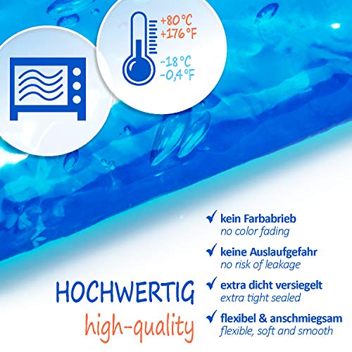 com-four® 5X Compresas múltiples de Gran tamaño con Funda de Lana, compresas frías y Calientes, 29 x 12 cm. Aptos para microondas (05 Piezas - Grandes)