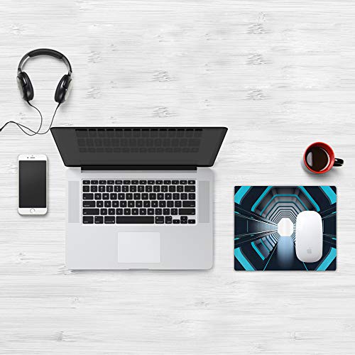 Comfortable Mouse Pad 320x250 mm,Espacio exterior, túnel con pasaje de luces de neón Art,Gaming Matte superficie lisa para ratón de goma antideslizantes con Designs para gamer y Office trabajo32x25 cm