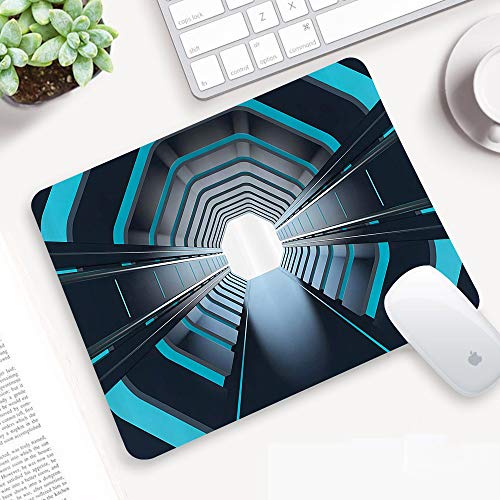 Comfortable Mouse Pad 320x250 mm,Espacio exterior, túnel con pasaje de luces de neón Art,Gaming Matte superficie lisa para ratón de goma antideslizantes con Designs para gamer y Office trabajo32x25 cm