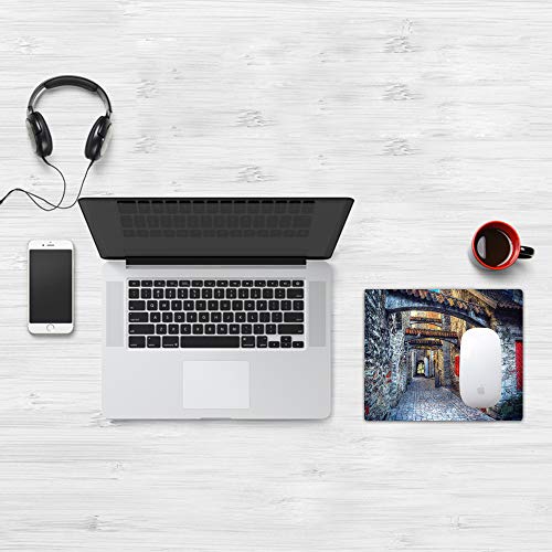 Comfortable Mouse Pad 320x250 mm,Medieval, Old Stone Street Pasaje de piedra en Estonia ,Gaming Matte superficie lisa para ratón de goma antideslizantes con Designs para gamer y Office trabajo32x25 cm