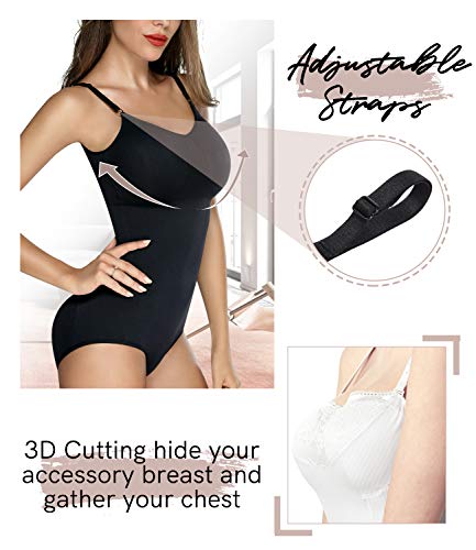 COMFREE Bodies Moldeadores para Mujer Adelgazante Faja Reductora Ligero Control de Barriga sin Mangas Body Shaper Talla Grande S Negro