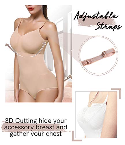 COMFREE Bodies Moldeadores para Mujer Adelgazante Faja Reductora Ligero Control de Barriga sin Mangas Body Shaper Talla Grande XL Beige