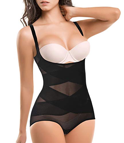 COMFREE Reductor Bodies Moldeadores Braguitas Moldeadoras Completas para Mujer Body Shaper Abdomen Adelgazante Cómodo y Ligero Negro S