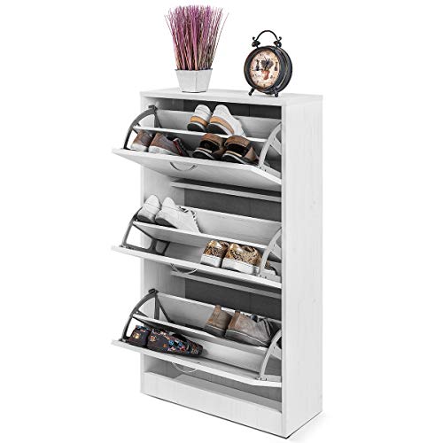 COMIFORT Mueble Zapatero de 3 Puertas - Organizador de Zapatos Moderno, Estilo Escandinavo, Gran Almacenaje, Muy Resistente, Fabricado en Europa, Color Nordic