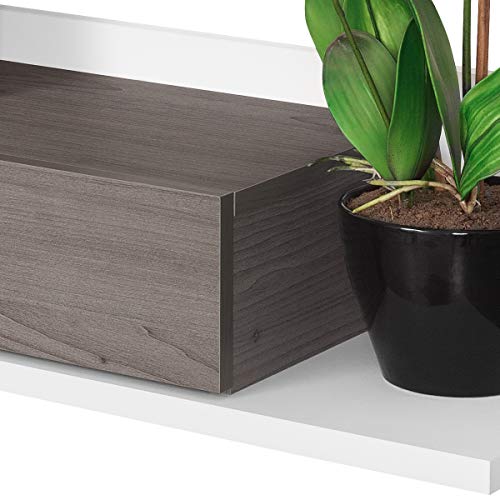 COMIFORT Recibidor Colgante - Mueble de Entrada con Cajón, Espejo y Estante de Estilo Nórdico y Moderno, Muy Resistente y Estable, de Color Blanco y Trufa