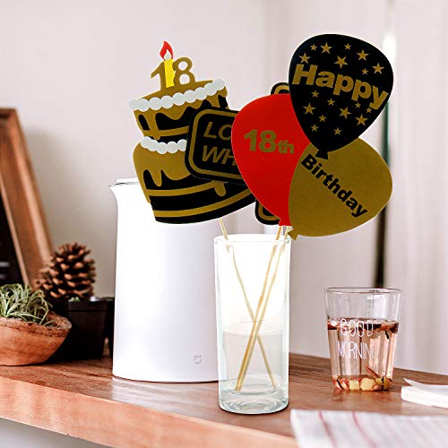 Comius Sharp 29 Pcs 18 Cumpleaños Foto Props DIY Cumpleaños Accesorios Fiesta para Cumpleaños Decoración Suministros