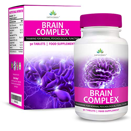 Complejo Estimulante Cerebral - Suplemento Vitamínico Nootrópico - Apto Para Vegetarianos - 90 Pastillas (Suministro Para 3 Meses) de Earths Design
