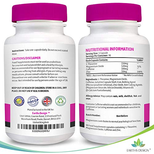 Complejo Estimulante Cerebral - Suplemento Vitamínico Nootrópico - Apto Para Vegetarianos - 90 Pastillas (Suministro Para 3 Meses) de Earths Design