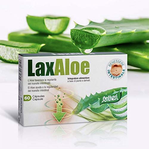 Complemento alimenticio Laxaloe de Santiveri: estuche de 60 cápsulas (22 gr) a base de aloe vera e hinojo