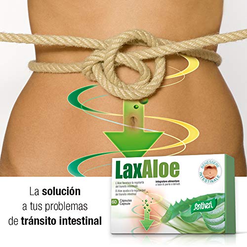 Complemento alimenticio Laxaloe de Santiveri: estuche de 60 cápsulas (22 gr) a base de aloe vera e hinojo
