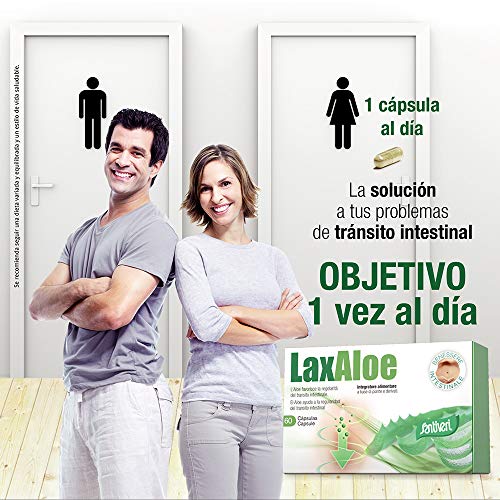 Complemento alimenticio Laxaloe de Santiveri: estuche de 60 cápsulas (22 gr) a base de aloe vera e hinojo