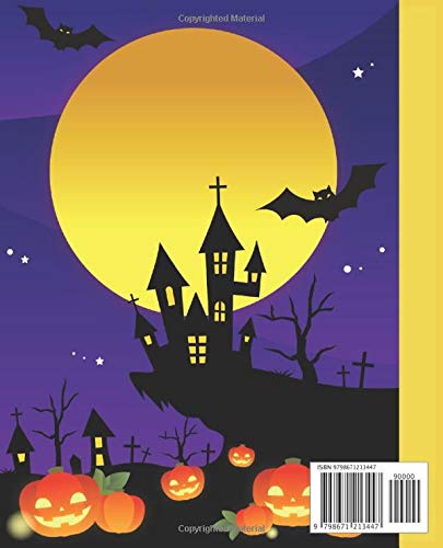 COMPOSITION NOTEBOOK: HALLOWEEN BAT MOON ZOMBIE PUMPKIN /BLANK LINED JOURNAL, WIDE RULE RULED/FOR KIDS GRADE K - 2, KINDERGARTEN, PRIMARY, HIGH ... NOTE TAKING, JOURNALING, HOMESCHOOLING