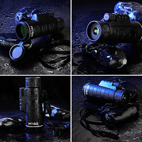 CompraFun Telescopio Monocular 40X60 con Enfoque Dual Zoom Óptico Impermeable Visión Partido Fútbol Pájaros Turismo Caza Senderismo Conciertos Viaje Navegación a Prueba de Nieble Día y Noche