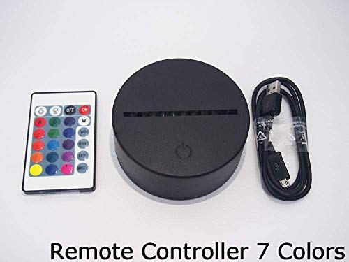 con Buena calidad Panel Acrílico Base ABS Tigre 16 Cambio de Color Lámpara de Noche de Ilusión óptica 3D