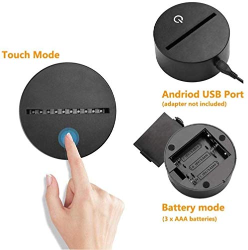 con Buena calidad Panel Acrílico Base ABS Tigre 16 Cambio de Color Lámpara de Noche de Ilusión óptica 3D