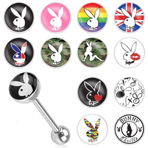 Con el conejito de Playboy emociones con licencia oficial de la lengua un montón de otros colores disponibles en nuestra tienda de Amazon Pegasus joyería del cuerpo