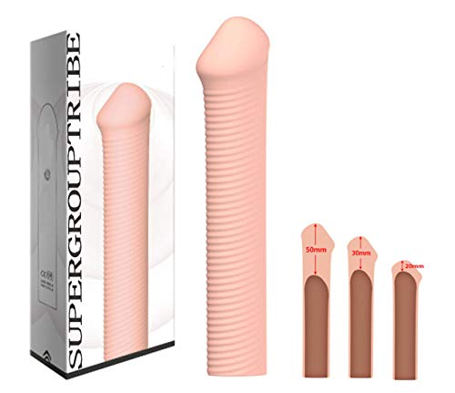 CondóN Macho Extendido Tridimensional Roscado De Puerto úNico Juguete Anticonceptivo Retractable Retractable Del Sexo De Los Pares Multifuncionales De La EyaculacióN Reutilizable (Alargar 50mm)