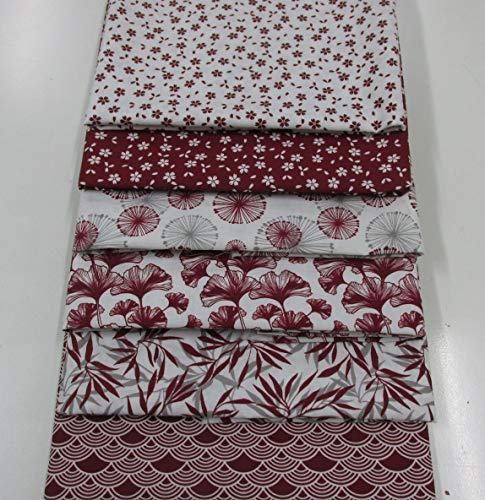 Confección Saymi Lote Cortes, metrajes de 0,50 MTS. de Tejido 100% Algodón Ref. Nipón Rojo, con Doble Ancho 2,80 MTS.