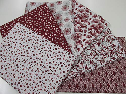 Confección Saymi Lote Cortes, metrajes de 0,50 MTS. de Tejido 100% Algodón Ref. Nipón Rojo, con Doble Ancho 2,80 MTS.