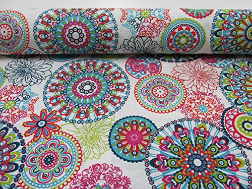 Confección Saymi Metraje 0,50 MTS Tejido loneta Estampada Ref. Mandala Azul, con Ancho 2,80 MTS.