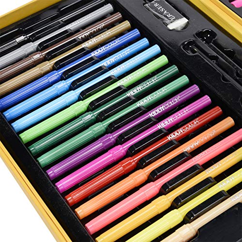 Conjunto Arte CONDA Deluxe en Maletín, Para Niños o Adultos -Set Material Escolar – 159 piezas, incluye lápices de colores, pasteles de óleo, acuarelas, pinceles para pintar