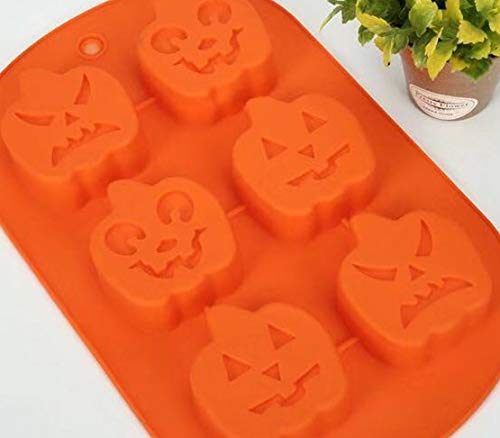 (Conjunto de 3) Molde de Silicona DIY de 6 cavidades para jabón, Chocolate, Pastel, Pan, Galletas, Festival de Fantasmas de Halloween, Calabaza de muñeca, Molde para Hornear Calaveras
