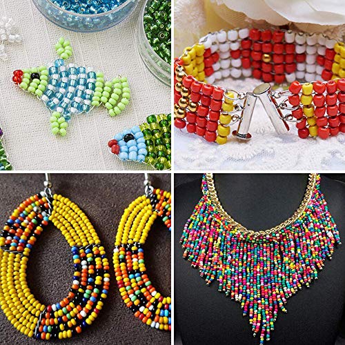Conjunto de Cuentas de Colores,Abalorios para Hacer Pulseras,24 Colores de Vidrio Perlas de Potro Mini Cuentas para Hacer Joyas Collares Pulseras Pendiente Bisutería Regalo DIY