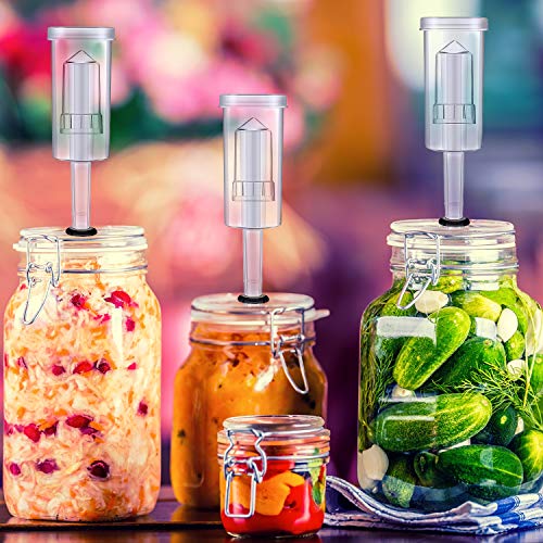 Conjuntos de Esclusas de Aire para Fermentación, 20 Piezas de Arandelas de Silicona y 6 Piezas de Esclusas de Plástico para Preservar, Elaborar Cerveza, Hacer Vino, Fermentar Chucrut, Kimchi
