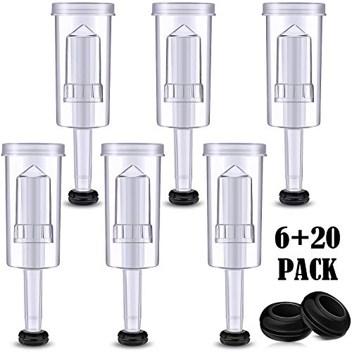 Conjuntos de Esclusas de Aire para Fermentación, 20 Piezas de Arandelas de Silicona y 6 Piezas de Esclusas de Plástico para Preservar, Elaborar Cerveza, Hacer Vino, Fermentar Chucrut, Kimchi