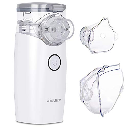 CONTEC Nebulizador Inhalador Portátil, Recargable USB Kit Ultrasónico Nebulizador con Boquilla y Máscara para Adultos y Niños