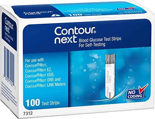 Contour-Next Bayer Contour Next Tiras de prueba de glucosa en sangre, 100 Ea