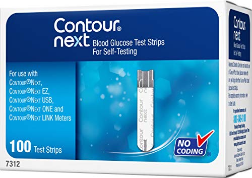 Contour-Next Bayer Contour Next Tiras de prueba de glucosa en sangre, 100 Ea
