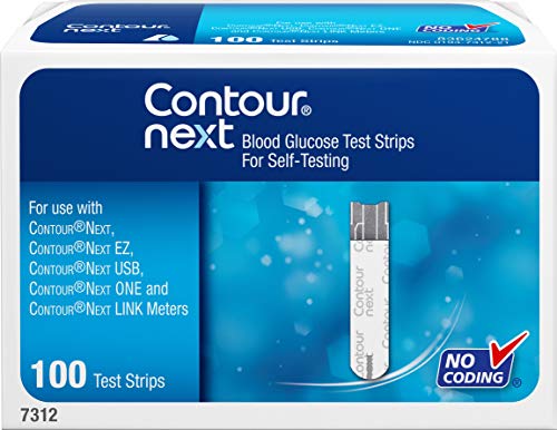 Contour-Next Bayer Contour Next Tiras de prueba de glucosa en sangre, 100 Ea