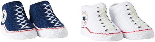 Converse 2 Pack Booties Calcetines, Azul (Navy), 0/6 meses (Talla del fabricante: 0-6M) para Bebés