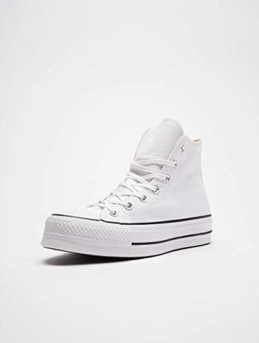 Converse Chuck Taylor CTAS Lift Hi, Zapatillas para Mujer, Blanco (White/Black/White 102), 39.5 EU