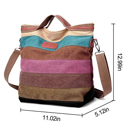 COOFIT Bolsos de Mujer, Bolso Bandolera Lona Bolsos de Hombro Multifunción Bolso con Tirantes Bolsos Crossbody Bolso Tote Bolso Shopper