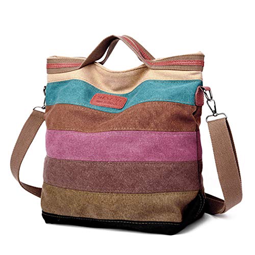 COOFIT Bolsos de Mujer, Bolso Bandolera Lona Bolsos de Hombro Multifunción Bolso con Tirantes Bolsos Crossbody Bolso Tote Bolso Shopper